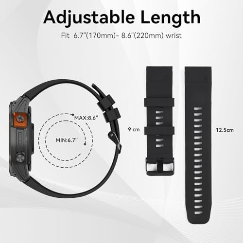 22mm Quickfit Silicone Sport Watch Band for Garmin Series - Black & Army Green