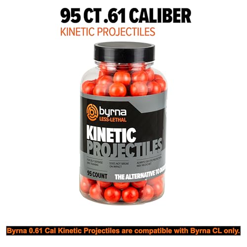 Kinetic Projectiles - .61 Cal Reusable Hard Plastic Rounds for Training and Self Defense (95 Count)