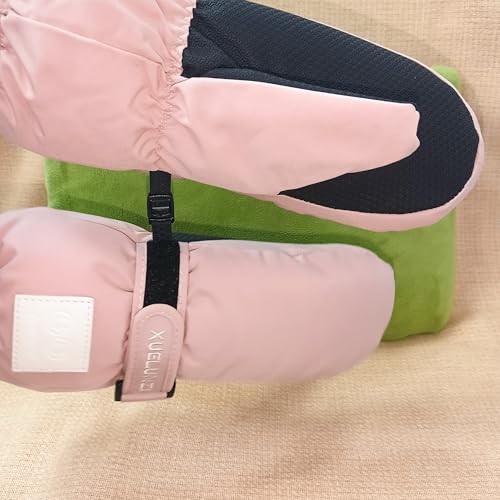 Waterproof Kids Winter Snow Mittens - Pink, 10.2x4.3in