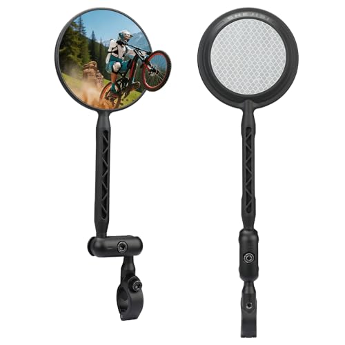 SHEJISI Bike Mirror Reflective Film Upgrade | Universal 7/8'' Handlebar Rear View, 360° Adjustable