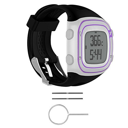 Silicone Wristband Replacement Strap for Garmin Forerunner 10/15 - Black