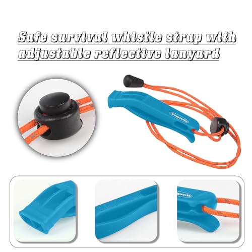 3-Pack Emergency Survival Whistle - 120dB Loud Safety Alert with Lanyard - Red/Orange/Blue
