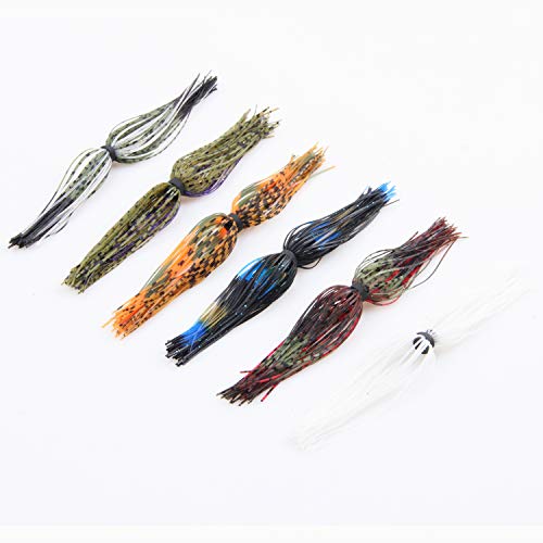 Type B-24 Bundles Silicone Jig Skirts, 50 Strands Spinnerbait Lure Replacement Kit