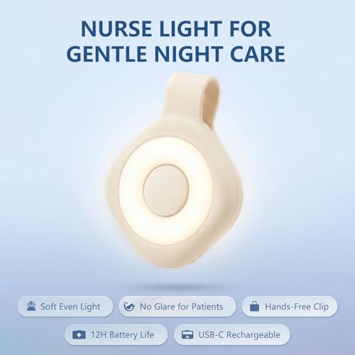 Rechargeable Nurse Night Light Clip - Yellow, 3 Colors & 6 Modes