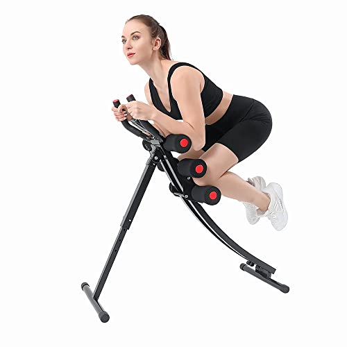 Core & Abdominal Trainer Workout Machine - Foldable, Red