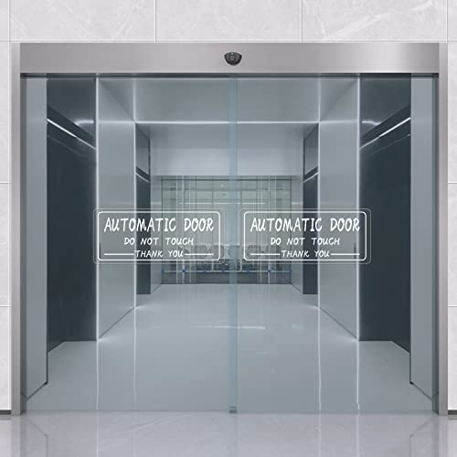Automatic Sliding Door Sticker Sign Vinyl 4 x 10 Inch Front Self-Adhesive Do Not Touch Warning Caution Automatic Door Stickers Decal for Window Car Uber Taxi 10 Pack