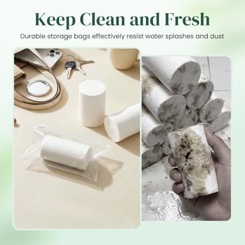 Travel Toilet Paper - 5-Pack with Storage Bags, Individually Wrapped