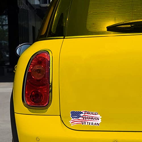 Proud Woman Veteran USA Flag Decal - Military Sticker for Bumper