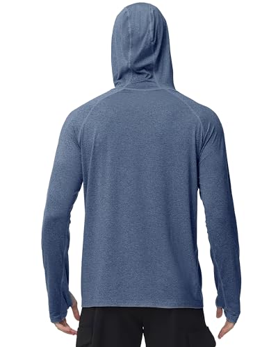Men's UPF 50+ Long Sleeve Fishing Shirt - UV Sun Protection Hoodie