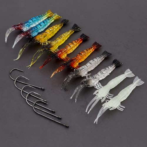 10pcs Soft Shrimp Lure Set - Realistic Silicone Bait for Fishing