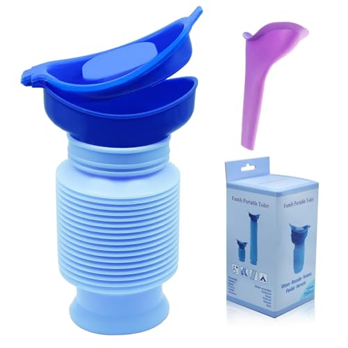 750ML Portable Urinal with Sealed Lid - Collapsible Pee Bottle