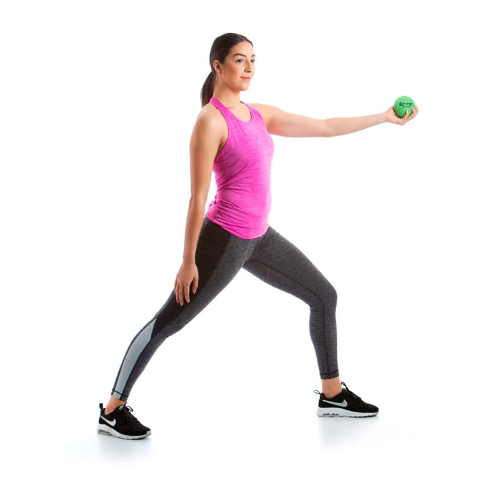 AEROMAT Versatile Textured Surface 3.5" Petite Weighted Ball for Yoga/Pilates Practice, 2 lbs, Blue