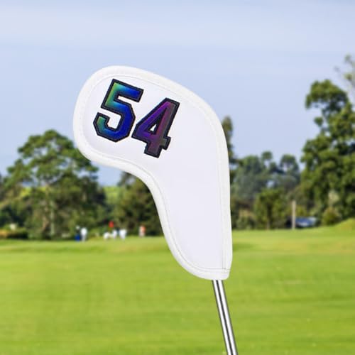 Magnetic Golf Wedge Club Head Cover - Waterproof PU Leather - White #54