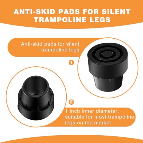 8 Pieces 1 Inch Mini Trampoline Leg Caps Tips Replacement Rubber Feet