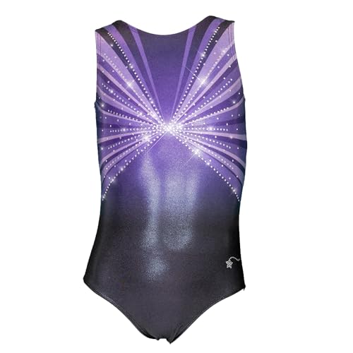 Destira Girls' Interstellar Rhinestone Gymnastics Leotard - Dazzling Crystals, Size 6
