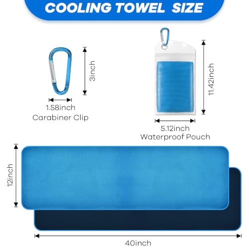 Cooling Towels for Neck and Face - 4 Pack, 40"x12" Size