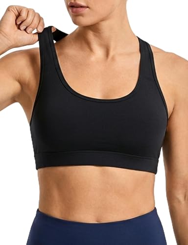 Medium Impact Support Sports Bra for Women - Black, Large