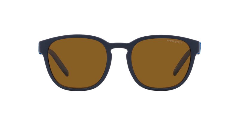 Arnette Unisex AN4319 Barranco Round Sunglasses, Matte Navy Blue/Polarized Dark Brown, 53 mm