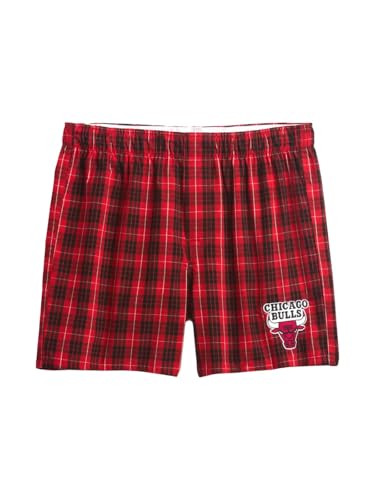 NBA Men's Pull-On Sleepwear Boxers - Medium / Chicago Bulls Modern Red