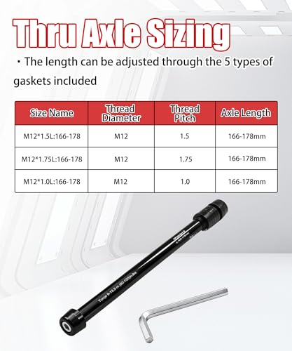 12mm Thru Axle Adapter for Bike Trainer - M12x1.5/166-178