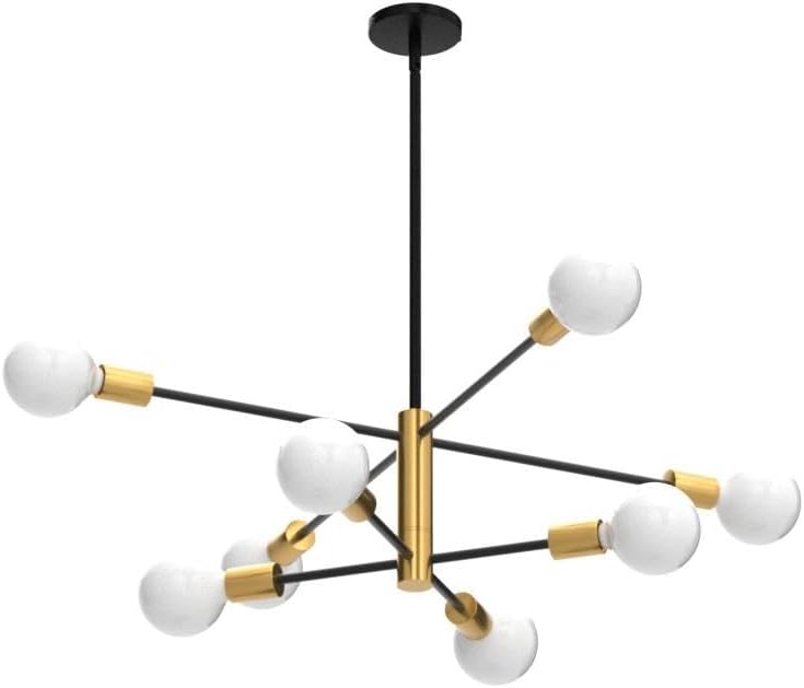 8-Light Gold Sputnik Chandelier - Modern Adjustable Ceiling Light for Dining Room, Kitchen & Foyer