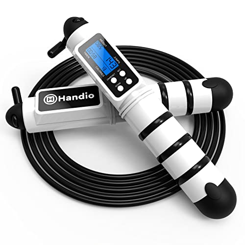 Jump Rope with Counter - Adjustable Steel Rope - White