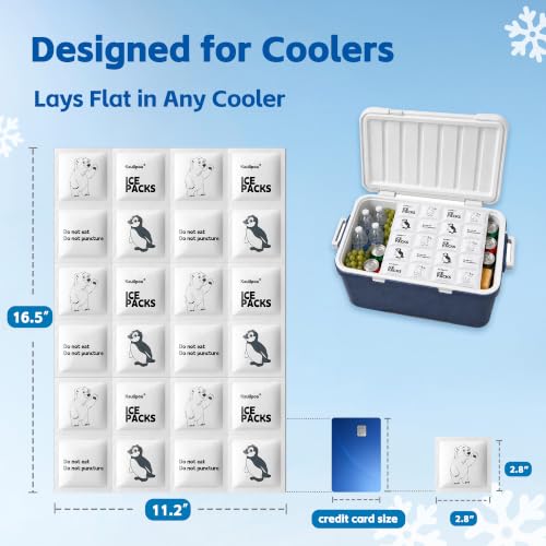 Flexible Reusable Ice Packs for Coolers - 6 Cut-to-Fit Sheets