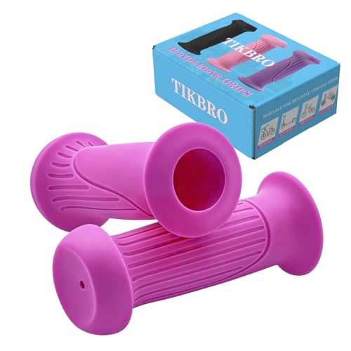 Kids Bike Handlebar Grips - Non-Slip Soft TPR Rubber, 2pcs Pink