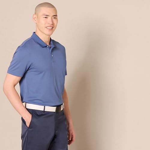 Men's Slim-Fit Quick-Dry Golf Polo Shirt - Recycled Polyester, Blue, Medium