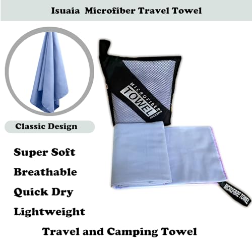 Quick Dry Microfiber Beach Towel - Lightweight Compressed 12"x24" - Light Purple