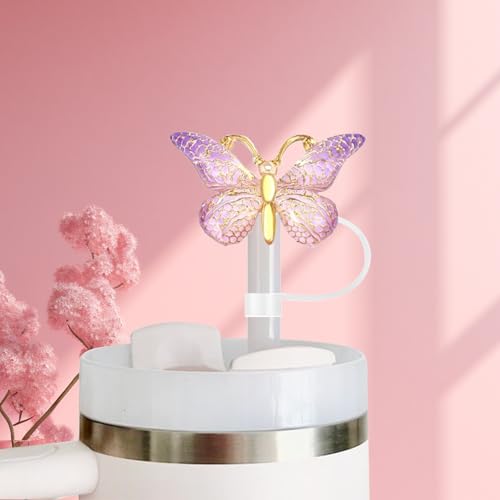 6-Piece Cute Crystal Straw Topper Set for 10mm Straws - Colorful-001