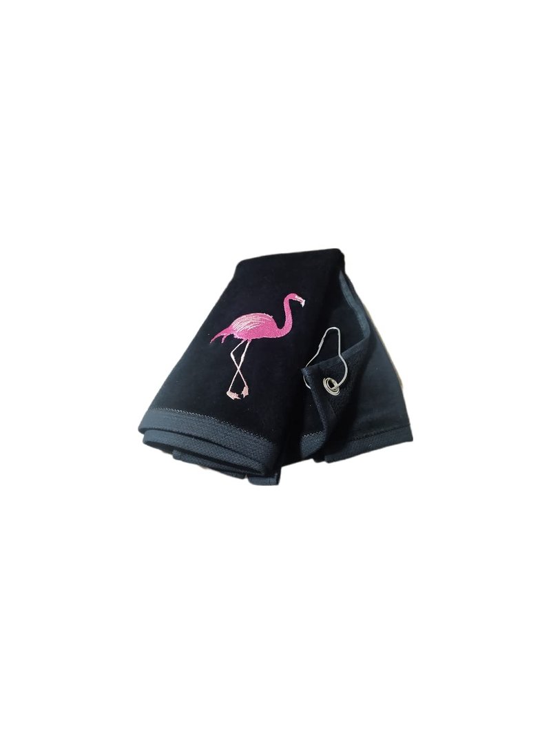 Pink Flamingo Golf Towel, Absorbent Water%100 Turkish Cotton Golf Towel for Golf Bags with Clip Golf Bag Towels Golf Accessories for Men Women, Great Gift for Golf Fan, 11X18 inch (2, Black)