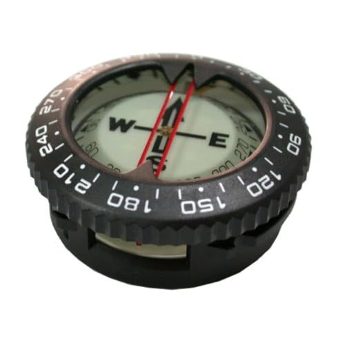 Scuba Choice Underwater Diving Compass - Glow in Dark, Aluminum, 80M Depth, Portable, 25° Tilt
