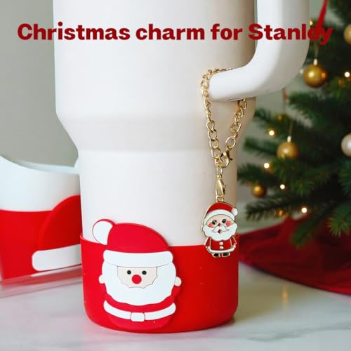 Christmas Stanley Cup Accessories Set - Red2 - Boot, Straw Cover & Charms