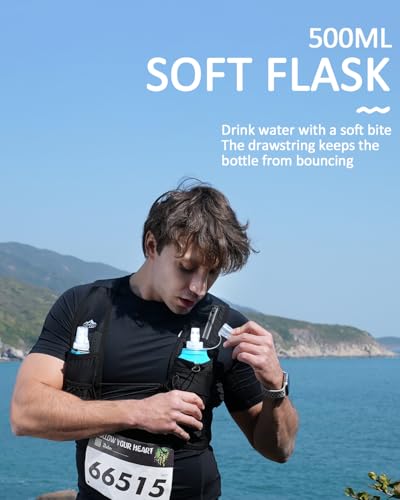 Adjustable Running Hydration Vest for Men & Women - Black, Medium-Large