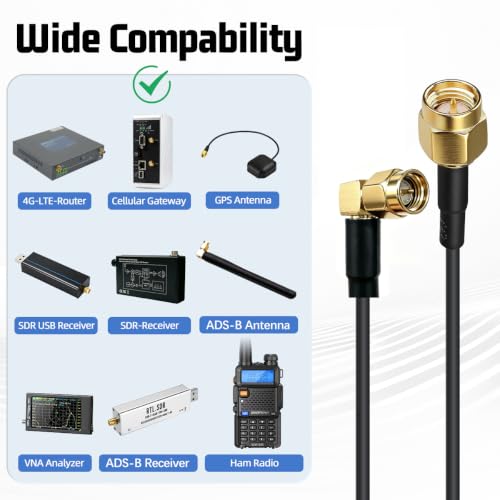 60CM Coaxial Extension Cable SMA Female for Two-Way Radios