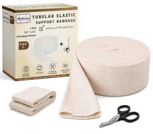 Medcore Size C Tubular Compression Bandage 2.65" x 33 ft – Cut-to-Fit, Washable, No Tape