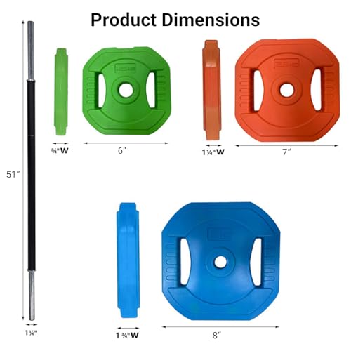 Adjustable Barbell Weight Set for Home Workout - 20 KG Multi-Color
