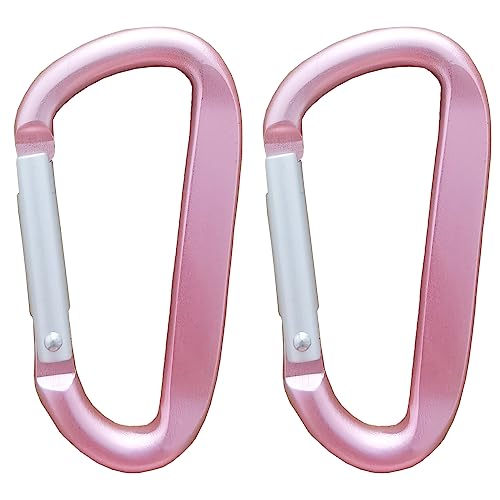 3" Aluminum Alloy Carabiner Clip - Pink 2 Pack