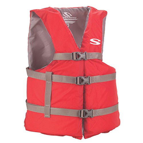 Stearns Adult Life Vest - USCG Approved Type III Life Jacket, Red, Standard Fit