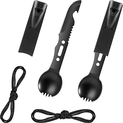 Multi-Functional Stainless Steel Camping Spork Set - 2 Pack