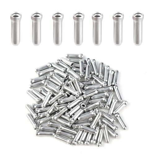 100 Pcs Aluminum Alloy Bike Cable End Caps for Brake and Derailleur Wires