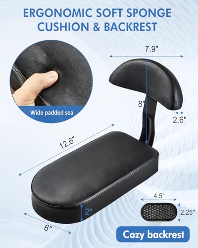 Kids Bike Seat with Backrest and Safety Armrests - 12.6"x6"