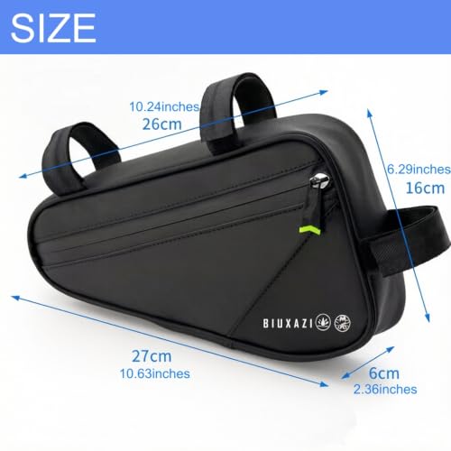 Biuxazi Waterproof Bicycle Frame Bag for Mountain & Road Bikes - Crossbar & Top Tube Storage with Reflective Design