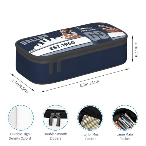 Personalized Dallas Pencil Case - Custom Football Style Bag