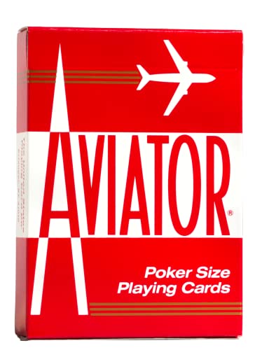 Aviator Poker Size Playing Cards - Red & Blue Deck