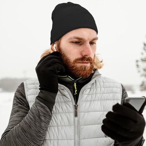 Soft Black Beanie Hat for Men & Women - One Size