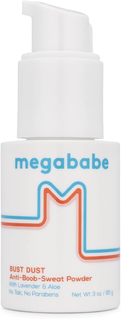 Megababe Body Powder - Sweat Absorbing Bust Dust with Applicator Pump, Talc-Free, 3 oz