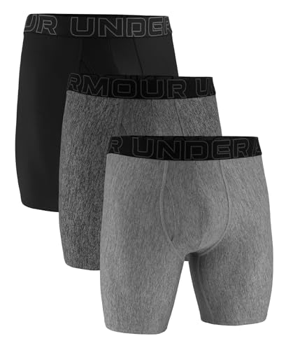 Under Armour Men's Performance Tech Long-Leg Boxerjock Briefs 3X-Large Steel Heather