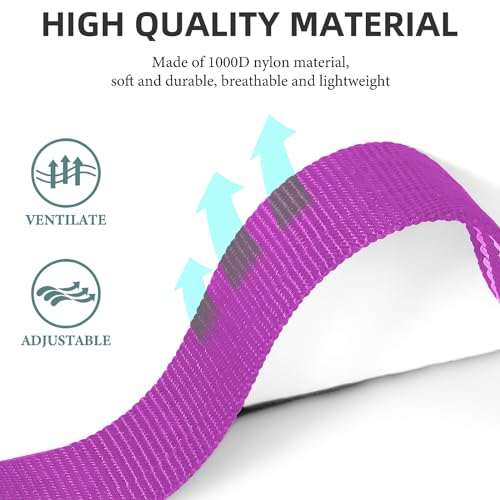 Odokele Reflective Purple Nylon Dog Collar Replacement Strap, Adjustable & Universal Fit